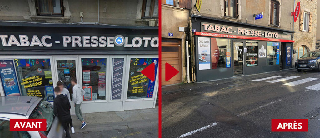vitrine Tabac avant apres